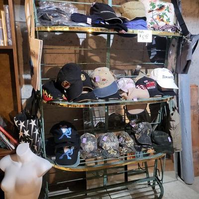 Hats and baker rack