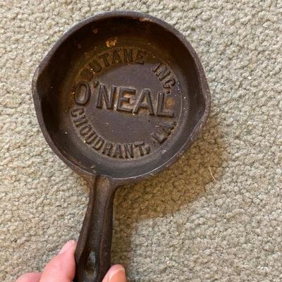 Mini cast iron skillet embossed with Oâ€™Neal