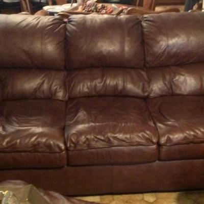 Leather Sealy sleeper sofa
