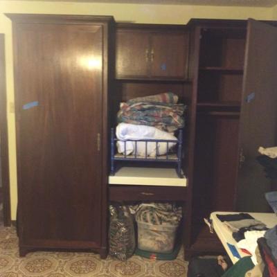 Large wardrobe with dressing station and mirror