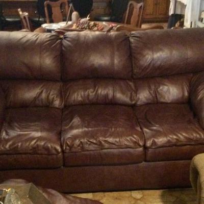 Sealy Brown leather sleeper sofa