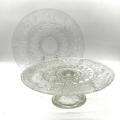 Duncan and Miller Sandwich platter and cake stand