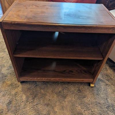 Rolling cabinet stand for printer, microwave, etc. $25