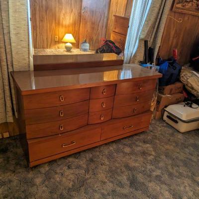 Dresser with swinging mirror to be sold with chest of drawers for $275 for both