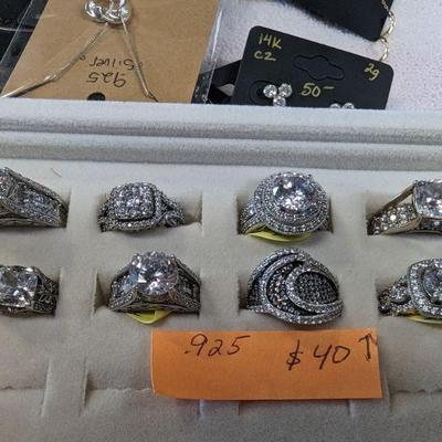 .925 silver rings priced as shown