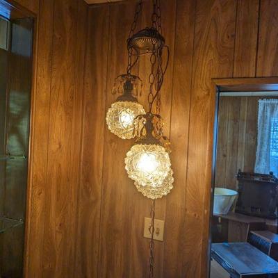 Hanging Vintage triple globe lamp $80