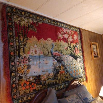 Huge peacock wall tapestry $80