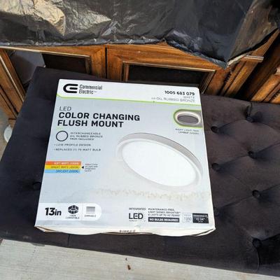 Light Low Profile Color Changing Flush mount white or oil rubbed bronze ring ($60 w/tax @ home depot) $40