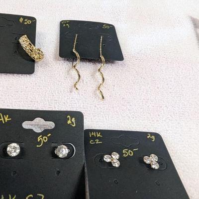 14K cubic zirconia earrings priced as marked which is less than market price