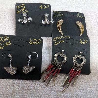 .925 silver earrings priced as shown