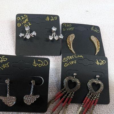 .925 silver earrings priced as shown