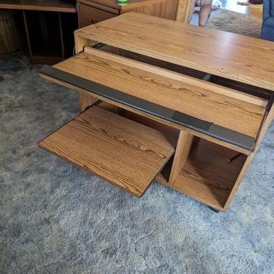 Rolling Desk Cabinet with 2 slide out trays $40