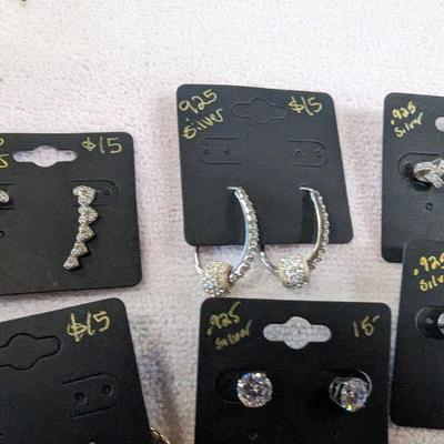 .925 silver earrings priced as shown