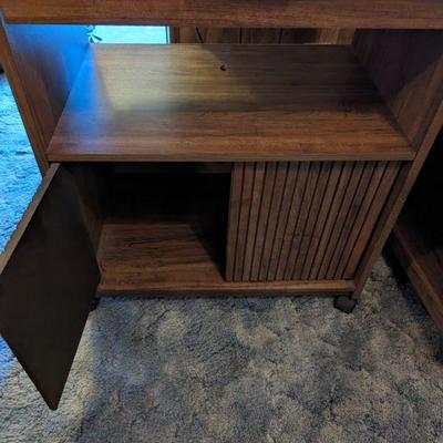 Rolling 2 shelf, 2 door cabinet $30