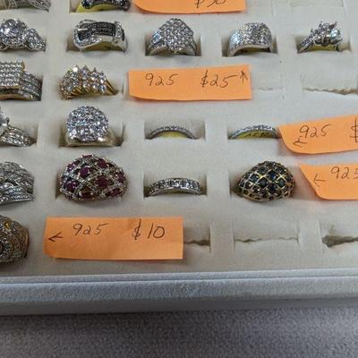 .925 silver rings priced as shown