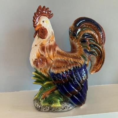 Large ceramic rooster decor