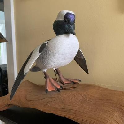 Bufflehead Decoy on Driftwood