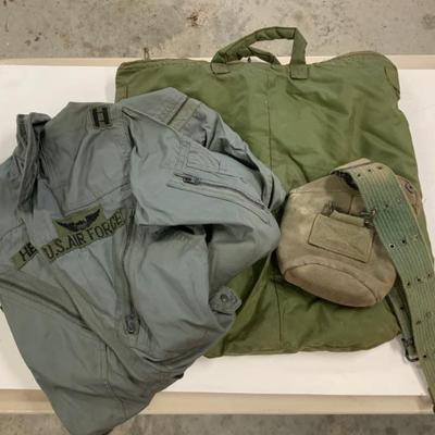 Military jniform and pilot helmet bag