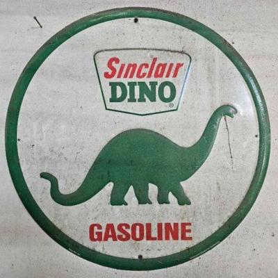 #142 â€¢ Steel Sinclair Dino Gasoline Sign
