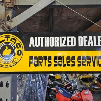 #820 â€¢ Metal Bultaco Authorized Parts Sales Service Sign

