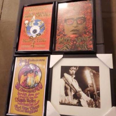 #732 â€¢ Vintage Jimi Hendrix Poster , Photograph and Mr Tambourine poster
