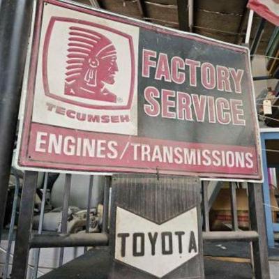 #135 â€¢ Tecumseh Factory Service Sign and Toyota Mud Flap
