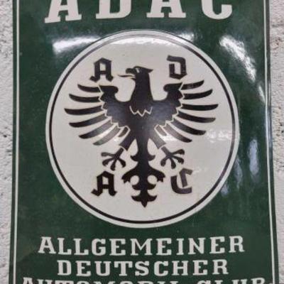 #1120 â€¢ Authentic German Car Club Sign, ADAC Allegemeiner Deutscher Automobil-Club
