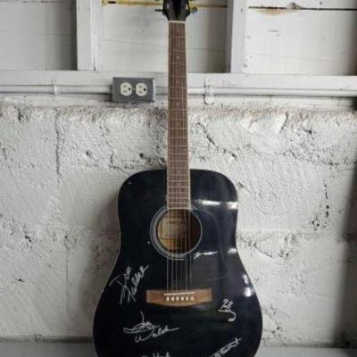 #723 â€¢ Aria Acoustic Guitar With The Eagles Band Members Signatures

