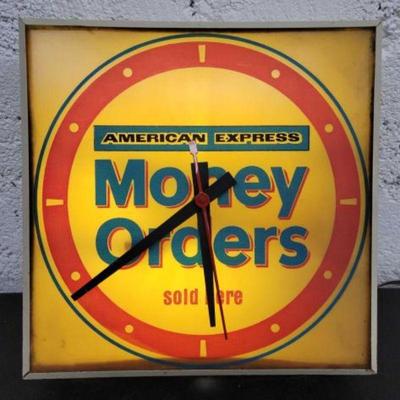#1116 â€¢ Vintage and Original American Express Money Order Light Up Advertisement
