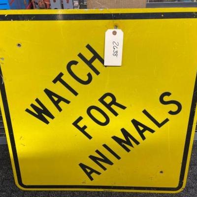 #2638 â€¢ Watch For Animals Road Sign
