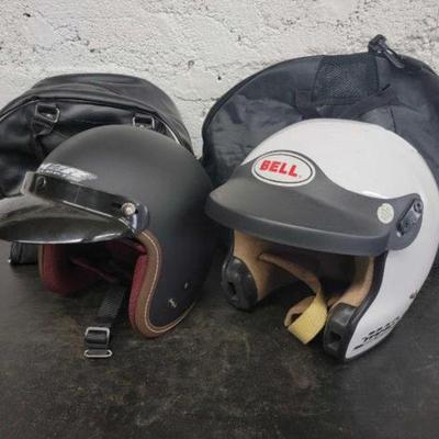 #1030 â€¢ M2R and Bell Motorcycle Helmet with Bags
