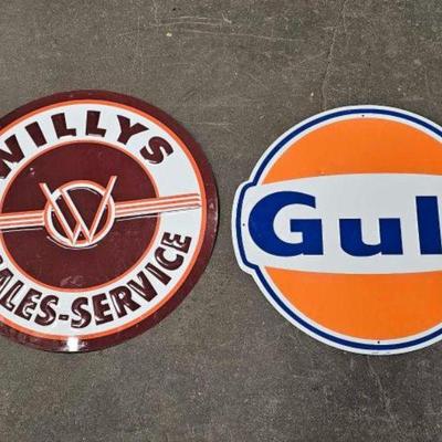 #842 â€¢ Willys Sales-Service and Gulf Signs
