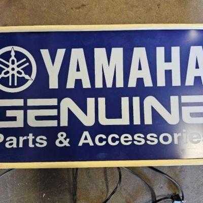 #800 â€¢ Light Up Plastic Yamaha Genuine Parts and Accessories Sign
