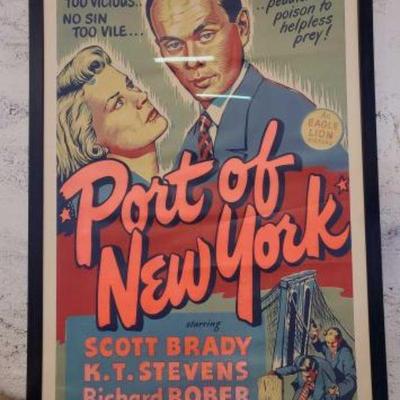 #702 â€¢ Original Large Port Of New York Film Poster Yul Brynner
