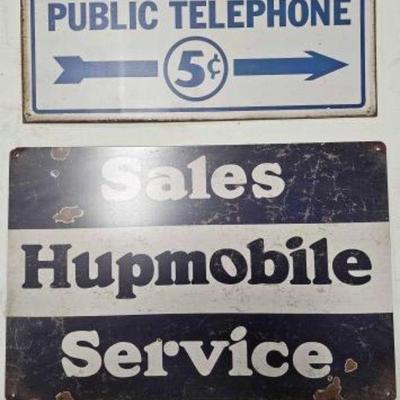 #844 â€¢ Public Telephone and Hupmobile Signs
