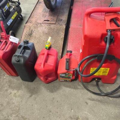 #4300 â€¢ 4 gas cans and 1 water can.
