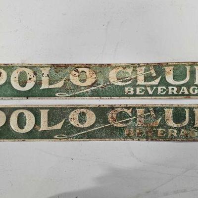#858 â€¢ 2 Vintage Original Polo Club Beverages Signs

