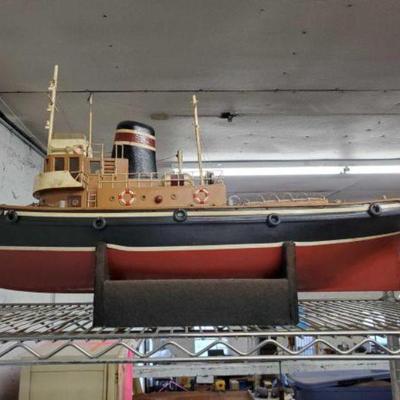 #2500 â€¢ Large Tug Boat Wooden Model Ship
