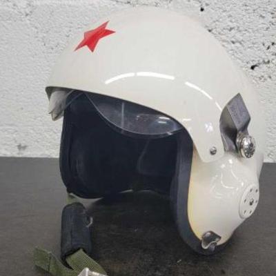#1044 â€¢ Red Star Helicopter Double Lens Motorcycle Pilots Helmet
