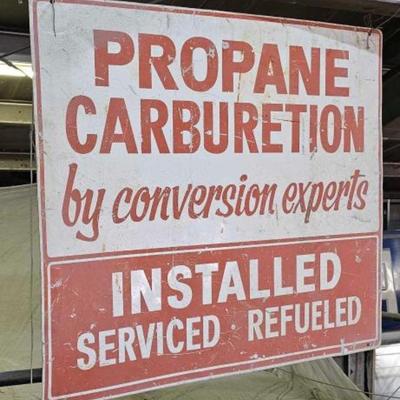 #210 â€¢ Double Sided Painted Propane Carburetion by Conversion Experts Sign
