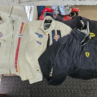 #2802 â€¢ 4 Jackets: Ferarri, 2 x Steve McQueen Gulf Racing Jackets, Moon...
