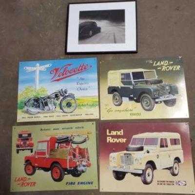 #722 â€¢ Metal Land Rover Signs, Metal Motorcycle Sign and Classic Car Pict...
