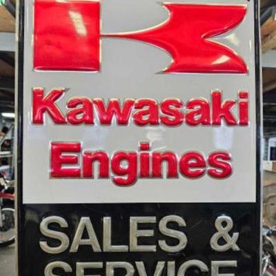 #816 â€¢ Metal Kawasaki Engines Sales & Service Sign

