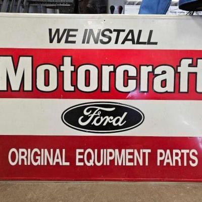#874 â€¢ Original Single Sided Painted Motorcraft Ford Sign
