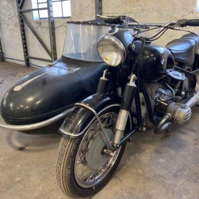 #390 â€¢ 1965 BMW R50 Motorcycle with Scarce Steib 2 Person Side Car
