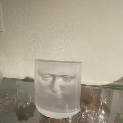 signed crystal face...