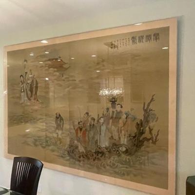 A fabulous Vintage  Japanese Tapestry! Large and under plexiglass.
