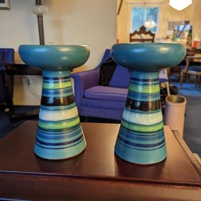 Mid Century Rosenthal Netter Italy Pottery candlesticks Bitossi