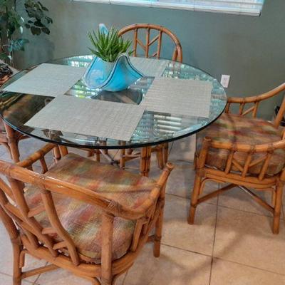 Rattan Maguire Herring Bone kitchen dining set purchased from La Costa Resort in San Diego