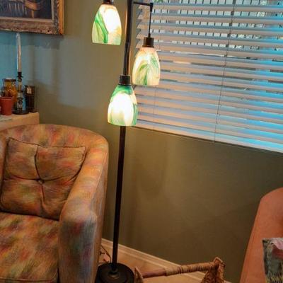Hip lighting and custom swivel chairs (pair)
